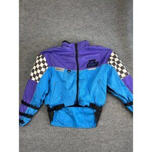 Vintage Joe Rocket Ballistic Jacket Blue Purple Checkered Mens Large Racing Moto